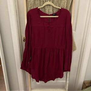 Torrid Burgundy Keyhole Blouse